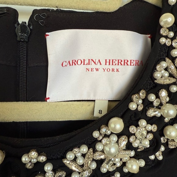 Carolina Herrera Embellished neckline shift mini dress - Picture 3 of 3